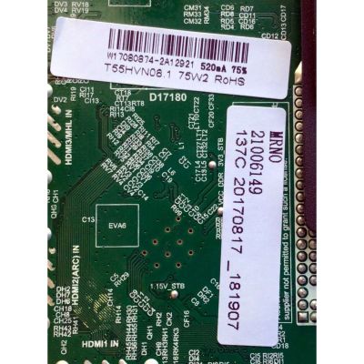 KIT DE TARJETAS PARA TV ELEMENT / NUMERO DE PARTE W17080874 / 21006149 / TP.MS3553.PB801 / T55HVN08.1 / E17212-2-KK / T-CON 55.55T23.C31 / 55555T23C31 / T420HVN06.3 / 42T34-C03 / PANEL MD5533YTAF / MODELO ELEFW5517 H7A9M - Imagen 3